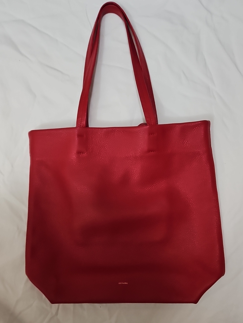Cuyana Red Tall Easy Leather Tote